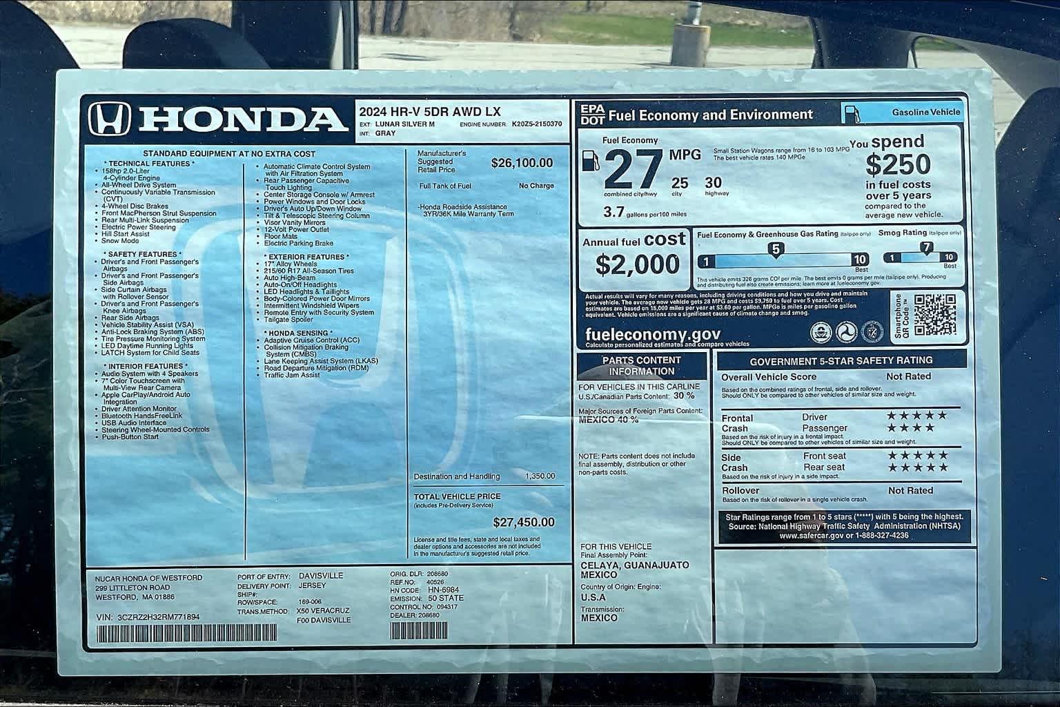 2024 Honda HR-V LX - Photo 17