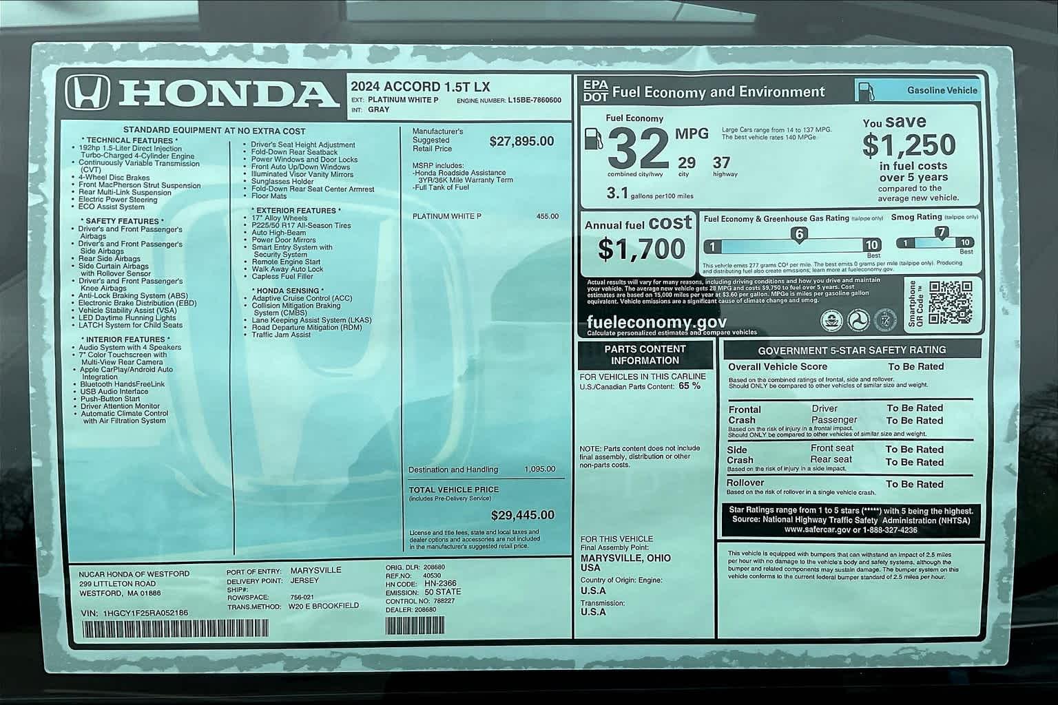 2024 Honda Accord LX - Photo 16