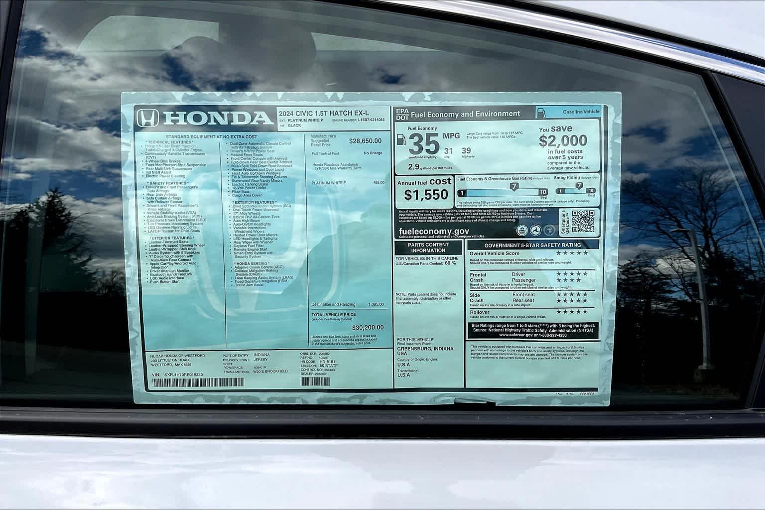 2024 Honda Civic Hatchback EX-L - Photo 17